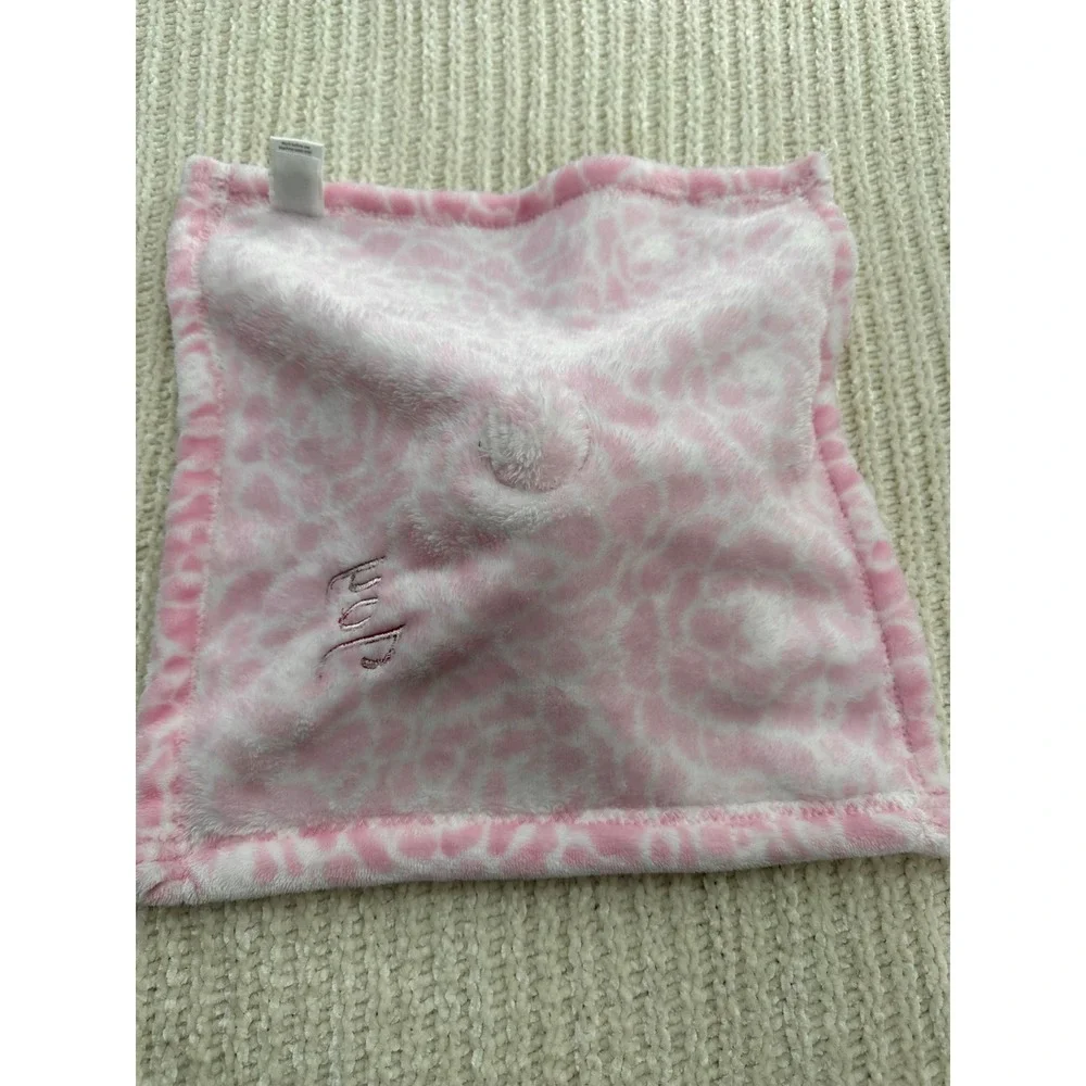 Hudson Baby Pink Rose Bunny Security‎ Blanket Lovey Joy Embroidered 14x14 Easter